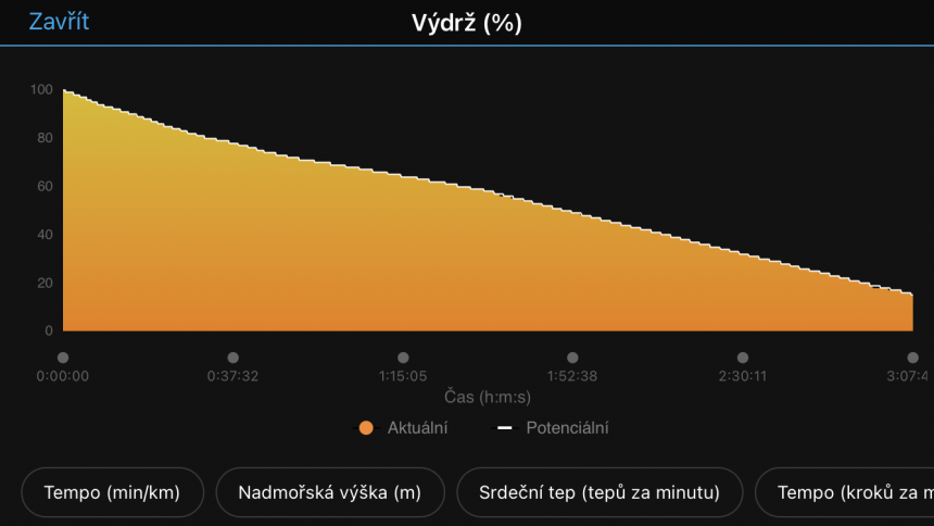 Výdrž během maratonu.