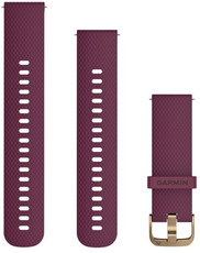 Garmin Vívomove Optic/Vívoactive 3 каишка, силиконова, бордо, медна катарама + удължена част