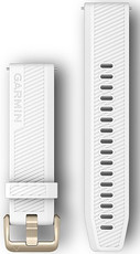 Garmin каишка за бързо освобождаване 20 мм, силиконова, бяла, златна катарама (Venu, Venu Sq, Venu 2 plus и др.)