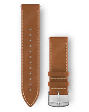 кожена каишка Garmin 20mm (за Venu, Venu Sq, Venu 2 Plus и др.), кафява, Quick Release, 010-12691-0A