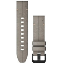 Кожена каишка Garmin 20mm (за Garmin Fenix 8/7S/6S (43mm) и др.), сива, QuickFit, 010-12876-00