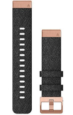 Каишка Garmin QuickFit 20 мм, найлон, черна, катарама от розово злато (Fenix 7S/6S/5S)
