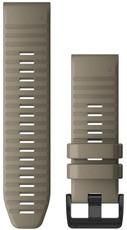 Каишка Garmin QuickFit 26 мм, силиконова, бежова, черна катарама (Fenix 7X/6X/5X, Tactix и др.)