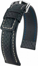 Черна кожена каишка Hirsch Carbon L 02592050-2 (Teletina)