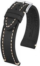 Кожена каишка Hirsch Liberty L 10900250-2, черна, телешка кожа, удължена дължина