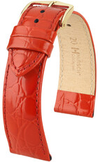 Червена кожена каишка Hirsch Crocograin M 12302820-1 (Teletina)
