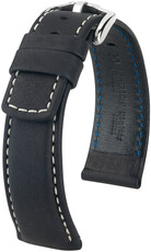 Черна кожена каишка Hirsch Mariner L 14502150-2 (Teletina)