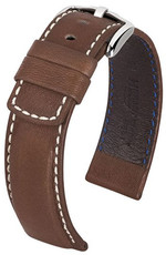 Тъмнокафява кожена каишка Hirsch Mariner L 14502110-2 (Teletina)