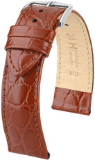 Кафява кожена каишка Hirsch Crocograin L 12322870-2 (Teletina)