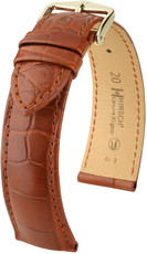 Кожена каишка Hirsch Genuine Alligator L 10220779-1, оранжева, алигаторска кожа, дължина L, Quick Release