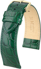 Зелена кожена каишка Hirsch Crocograin M 12302840-1 (Teletina)