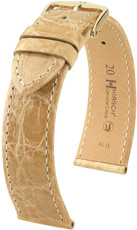 Бежова кожена каишка Hirsch Genuine Croco M 18900890-1 (крокодилска кожа) Hirsch selection