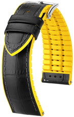 Черна каишка Hirsch Andy L 0927228050-2 (телешка кожа / естествен каучук)