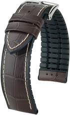 Тъмнокафява каишка Hirsch George L 0925128010-2 (телешка кожа / естествен каучук)
