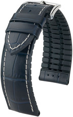 Тъмносиня каишка Hirsch George L 0925128080-2 (телешка кожа / естествен каучук)