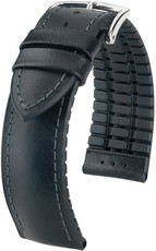Черна каишка Hirsch James M 0925002150-2 (телешка кожа / естествен каучук)