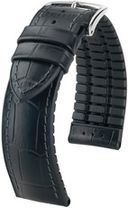 Кожена каишка Hirsch Paul M 0925028150-2, черна, телешка кожа/натурален каучук, дължина M, Quick Release