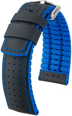 Черна каишка Hirsch Robby L 0918094050-4 (телешка кожа / естествен каучук)