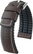 Тъмнокафява каишка Hirsch Tiger L 0915075010-2 (телешка кожа / естествен каучук)
