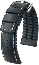 Кожена каишка Hirsch Tiger L 0915075050-2, черна, телешка кожа / естествен каучук, удължена дължина