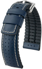 Тъмносиня каишка Hirsch Tiger L 0915075080-2 (телешка кожа / естествен каучук)