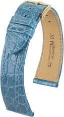 Светлосиня кожена каишка Hirsch Genuine Croco M 18900883-1 (крокодилска кожа) Hirsch selection