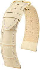 Кожена каишка Hirsch Duke M 01028190-1, бежова, телешка кожа, дължина M, Quick Release