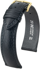 Черна кожена каишка Hirsch Camelgrain L 01009050-1 (Teletina)