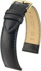 Черна кожена каишка Hirsch Merino L 01206050-1 (Овча кожа)