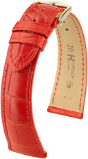 Червена кожена каишка Hirsch London M 04307129-1 (алигаторска кожа) Hirsch selection
