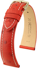 Червена кожена каишка Hirsch Massai Ostrich L 04362021-1 (щраусова кожа) Hirsch selection