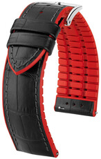 Черна каишка Hirsch Andy L 0922028050-2 (телешка кожа / естествен каучук)