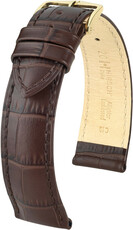 Кожена каишка Hirsch Duke L 01028010OE-1, кафява, телешка кожа, open end (за фиксирани щифтове), дължина L, Quick Release