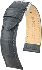 Кожена каишка Hirsch Duke M 01028130-2, сива, телешка кожа, дължина M, Quick Release