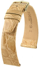 Бежова кожена каишка Hirsch Prestige L 02208090-1 (крокодилска кожа) Hirsch Selection