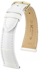 Бяла кожена каишка Hirsch London L 04207009-1 (алигаторска кожа) Hirsch Selection