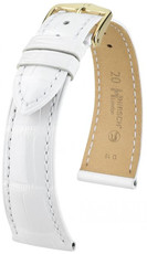 Бяла кожена каишка Hirsch London L 04307000-1 (алигаторска кожа) Hirsch Selection