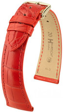 Червена кожена каишка Hirsch London L 04307029-1 (алигаторска кожа) Hirsch Selection