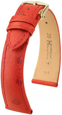 Червена кожена каишка Hirsch Massai Ostrich L 04262020-1 (щраусова кожа) Hirsch Selection