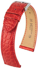 Червена кожена каишка Hirsch Regent M 04107129-2 (алигаторска кожа) Hirsch Selection