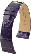 Кожена каишка Hirsch Prestige M 02207184-1, лилава, алигаторска кожа, дължина M, Quick Release