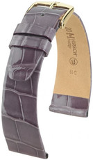 Кожена каишка Hirsch Prestige M 02307112-1, лилава, алигаторска кожа, дължина M, Quick Release
