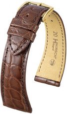 Кафява кожена каишка Hirsch Regent M 04107119-1 (алигаторска кожа)