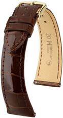 Кожена каишка Hirsch London L 04307010-1, кафява, от алигаторска кожа, дължина L, Quick Release