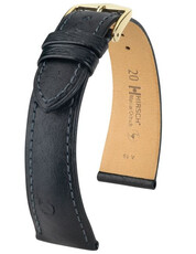 Черна кожена каишка Hirsch Massai Ostrich L 04262050-1 (щраусова кожа) Hirsch Selection