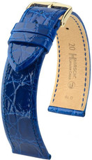 Синя кожена каишка Hirsch Genuine Croco L 01808085-1 (крокодилска кожа) Hirsch Selection