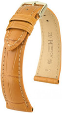 Кожена каишка Hirsch London L 04207075-1, кафява, алигаторска кожа, дължина L, Quick Release