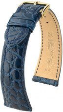 Тъмно синя кожена каишка Hirsch Regent M 04107189-1 (алигаторска кожа) Hirsch Selection