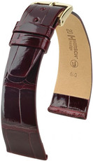 Бургундска кожена каишка Hirsch Prestige L 02207060-1 (алигаторска кожа) Hirsch Selection