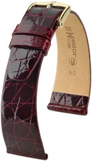Бургундска кожена каишка Hirsch Prestige L 02208060-1 (крокодилска кожа) Hirsch Selection